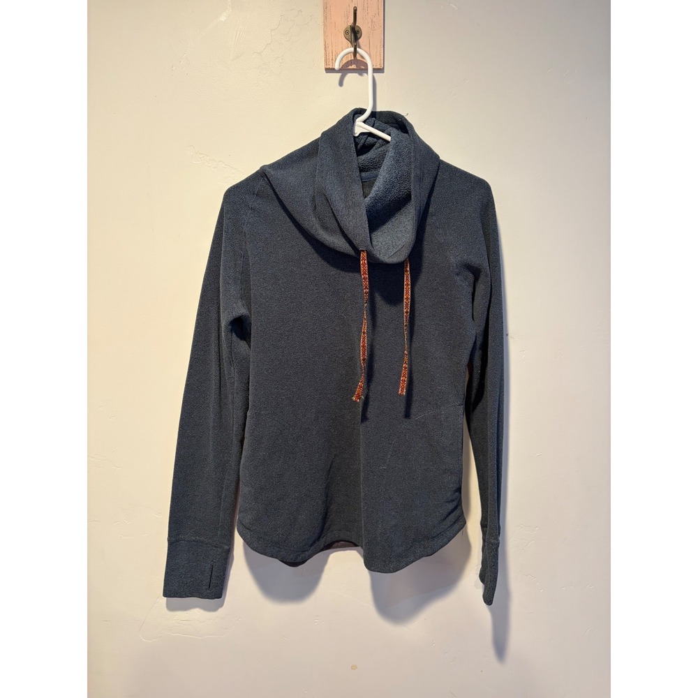 Sherpa Adventure Gear Womens Grey Cowl Neck Fleece Pullover Thumbholes Medium